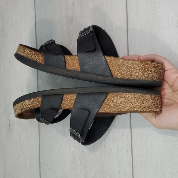 Birkenstock Women Loop Toe Leather Sandals Flats shoes sz 38/7 - Picture 9 of 11